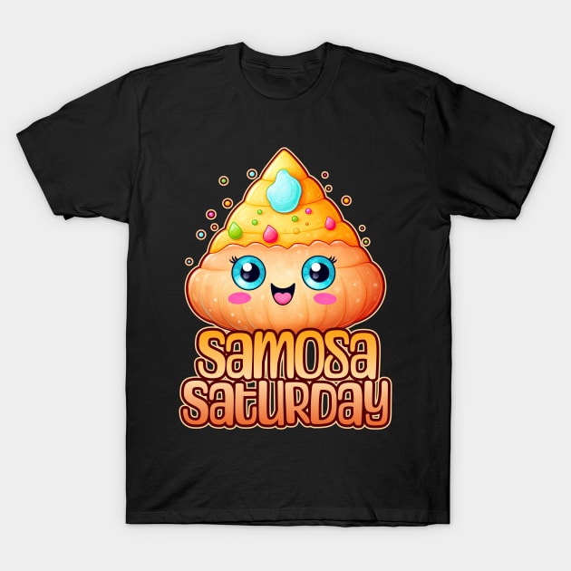 Samosa Saturday Foodie Design T-Shirt by DanielLiamGill